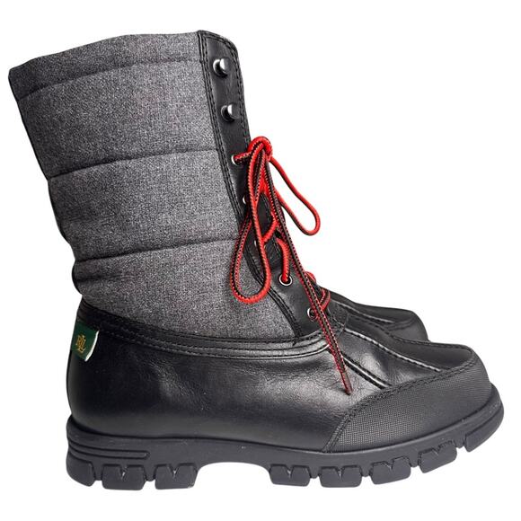 Ralph Lauren Quinlyn Lace Up Rain Snow Boots Womens 7.5 Gorpcore Apres Ski - Picture 5 of 15